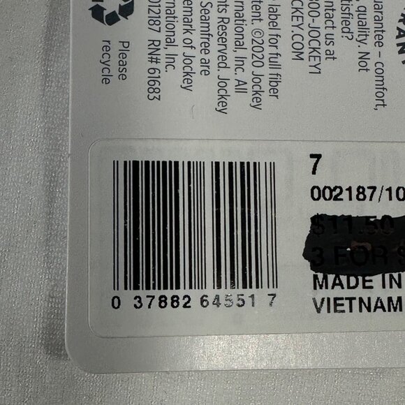 Jockey Women's Size Large 7 Panty Brief Hipster Smooth And Shine White New - Picture 5 of 9